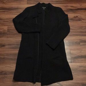 Eileen Fisher Women's  Black Duster Silk Rayon Blend 2 Front Pockets XS